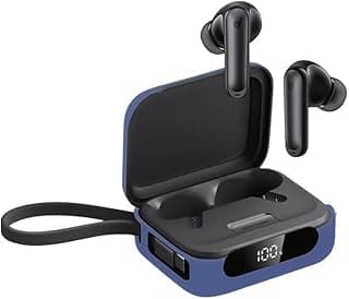 Compatible with Anker Soundcore P41i Case Cover, Soft Silicone Shockproof Protective Skin Case for Soundcore P41i Wireless Earbuds with Carabiner, Front LED Visible (Blue)