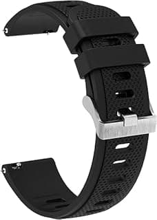 V Volt 22mm Silicone Strap Compatible with Samsung Galaxy Watch 3 45mm / Gear S3 / Huawei GT3 46mm / GT2E / GT2 Pro/Magic 2 46mm / Amazfit / GTR3 Strap with Silver Buckle