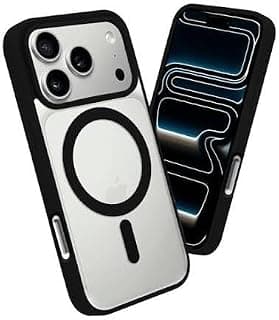 جراب حماية مغناطيسي شفاف متوافق مع آيفون 17 PRO MAX، تصميم رفيع، لون black