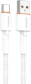 V-Volt - CB4033T- Type-C 1.2M 66W Charging Cable – Super Fast Charging, Strong Nylon Braided Cord, Compatible with Fast Charging Protocols – by V Volt (White)
