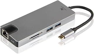 لافينتو محول نوع C متعدد الوظائف 8 في 1 الى منافذ USB 3.0 وHDMI و عرض مرئي و شبكة جيجا بت ومخرج بطاقة SD وموصل طاقة US017