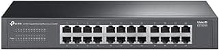 TP - لينك LS1024G | 24 منفذ جيجابت | سطح المكتب والرف | التوصيل والتشغيل | دعم جودة الخدمة | كفاءة الطاقة | تصميم صامت بدون مروحة | حافظة معدنية | 10/100/1000 ميجابت لكل ثانية