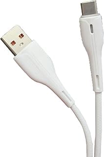كابل شحن سريع ونقل بيانات YK-S08 بمنفذ USB Type-C بقدرة 2.4A - أبيض، 1 متر