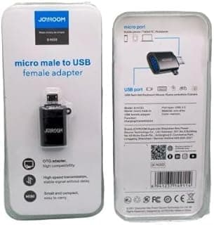 محول او تي جي Micro USB، موصل نقل البيانات لجميع أنواع موبايلات أندرويد وفلاش ميموري، أسود