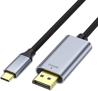 2m 8K USB Type C to DisplayPort DP cable cord adapter converter 8K@60Hz Braided Strong Male to Male Gold Plated USB-C Thunderbolt 3 Compatible with MacBook Pro/Air, iPad Pro, XPS, Galaxy S22/S21