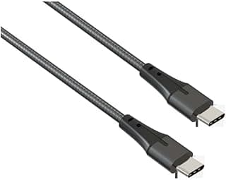كابل L'AVVENTO MP234 | من USB-C إلى USB-C | 20V 3A | تصميم معدني متين | 1 متر فضي