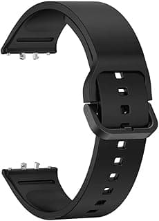 Compatible with SAMSUNG Galaxy Fit3 Strap with Hole Flexible Construction Buckle Wanderlust Sport Band Compatible with Samsung Galaxy Fit 3 (Black)