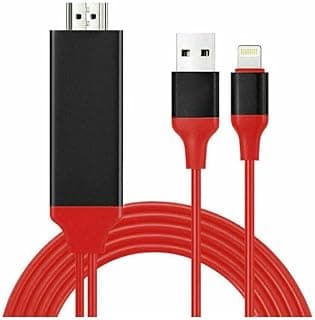 كابل محول لايتنينج إلى HDTV HDMI لجهاز ابل iPhone 11 Pro أحمر