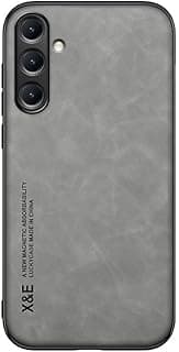 Phone case compatible with Samsung galaxy S25 FE Skin Feel Magnetic premium pu Leather and slim soft protective Back Phone for Samsung galaxy S25 FE (Gray)
