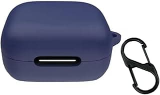 جراب سيليكون من فكرة متوافق مع سماعات Anker Soundcore R50i NC/Anker P30i، غطاء حماية ناعم ومضاد للصدمات مع ميدالية، يدعم إضاءة LED (أزرق)