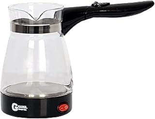 Electric Turkish Coffee Machine, Clear Glass, Black Base, with Switch