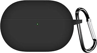 Silicone Case Compatible with Oraimo Freepods Lite OTW 330 Earbuds, Soft Silicone Protective Case Cover, Shockproof Sleeve with Carabiner For Oraimo Freepods Lite (Black)