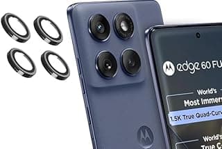 Compatible with Motorola Moto Edge 60 Fusion 5G Camera Ring Lens Tempered Glass Protector Back Camera Lens Screen Protector 3D Anti Shock/Anti-Scratch/Clear/Black 1 PIECE IN (4Pack of 1Set)