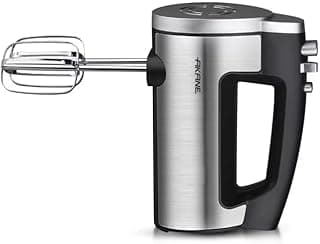اكان AKANE A.85525 مضرب بيض يدوي 600 وات، 5 سرعات مع موتور 27000 لفة في الدقيقة، مع خطافات عجين ومضارب للخبز والخلط والاستخدام في المطبخ