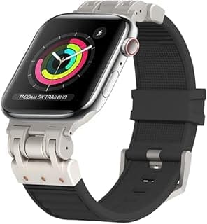 سوار مطاطي لابل واتش (Alter 3/2/1) مقاس 49mm Series 11, 10, 46mm, 45mm, 44mm, 42mm, SE، سوار سيليكون رياضي متين مع وصلة معدنية