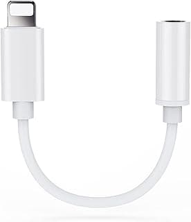 MFi Certified Lightning to 3.5 mm Headphone Jack Adapter,iPhone to 3.5mm Audio Aux Jack Adapter Dongle Cable Converter Compatible with iPhone 13 12 11 Pro XR XS Max X 8 7 iPad