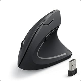ماوس ضوئي لاسلكي عمودي مريح 2.4 جيجابايت لأنظمة ويندوز وماك او اس، يعمل بمنفذ USB، مع 800/1200/1600 نقطة لكل بوصة، 5 أزرار من تيكزون®