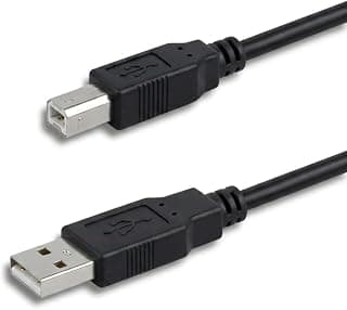 كابل طابعة USB 2.0 عالي السرعة USB-A إلى USB-B طول 1.5 متر - متوافق مع الطابعات والماسحات الضوئية - أسود