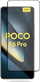 Full coverage ultra clear tempered glass screen protector with oleophobic coating and fingerprint support for Xiaomi Poco F6 pro - black