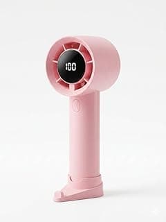 Handheld High-Speed Fan, Pink, Portable USB Rechargeable, 100 Wind Speeds, Intelligent Digital Display, Type-C Charge