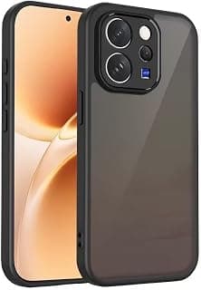 جراب متوافق مع Vivo V70 هجين خفيف الوزن من PC و TPU مقاوم للصدمات مع حماية للكاميرا (أسود)