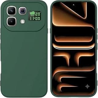 Liquid Protective Case for Infinix Note 60 with Microfiber Lining, Soft Rubber Gel and Shockproof Polyurethane Compatible with Infinix Note 60 Pro 5G Green