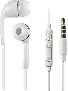 J5 White Wired 3.5mm In-Ear Earphone with Mic Volume Control Answer/End Call Button