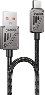 كابل شحن سريع CA135C بقدرة 18W بمنفذ USB إلى Type-C طول 1.2 متر، مجدول ومرن