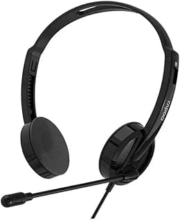 سماعة رأس ستيريو USB بسلك ومنفذ مزدوج من رابو، أسود، H102