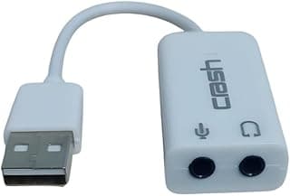 محول صوت USB كارت صوت خارجي 7.1 قناة، أبيض - متوافق مع ويندوز (بما في ذلك 7، 8، و10) وماك