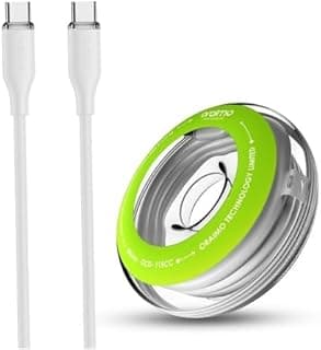 كابل SilkLine OCD-115CC من Type-C إلى Type-C - شحن سريع 60W، طول 1 متر، تصميم مضاد للتشابك - أبيض