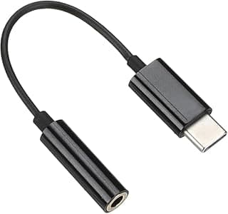 محول صوت USB نوع سي ذكر الى انثى (3.5 ملم) اسود