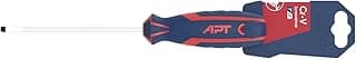 مفك براغي مسطح (Slotted) بمقبض ثنائي اللون وحامل بطاقة AH140274-5x150، مقاس 5 مم × 150 مم