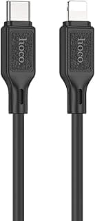 كابل شحن سريع ونقل بيانات سيليكون X90 - Cool PD (20 وات - 1 متر)، من USB-C إلى Lightning، متوافق مع ابل ايفون وايباد وايربودز - أسود