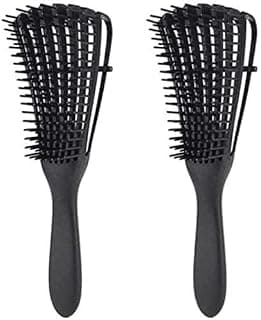 MT Anti static detangling- hairbrush anti-knot massage detangler comb pain free hair brush straightener for women men and kid long thick curly - Black (3)
