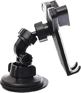 FROM H HOME 1477KH3 Car Phone Holder Suction Cup, Car Phone Holder for Dashboard a Wi shield, 360° Rotation Mobile Phone Holder for Car with Telescopic Angle with Exte ed Arm for Smartphones - Black