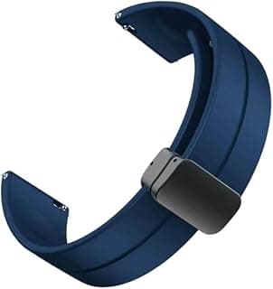 Soft Silicone Sport Strap with Magnetic Buckle for Amazfit Pop 3S, Easy to Wear Comfortable Replacement Band - blue