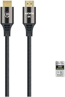 مانهاتن كابل HDMI 394680 8K @60Hz مع ايثرنت ذكر-HDMI ذكر بطول 1 متر - اسود لشاشة عرض