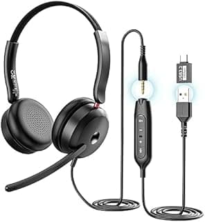 سماعة راس سلكية للالعاب X81 RGB من اونكوما، ميكروفون بخاصية الغاء الضوضاء، صوت محيطي، اضاءة LED، راحة فوق الاذن، 3.5 ملم، USB-A وUSB-C للكمبيوتر وبلاي ستيشن 5/4 واكس بوكس واللابتوب، اسود