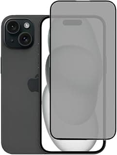 Anti Spy Privacy Screen Protector Compatible with iPhone 15 & iPhone 15 Pro, Tempered Glass Screen Protector, Anti-Scratch, Bubble Resistant, Anti-Spy, Easy Installation (iPhone 15 & iPhone 15 Pro)