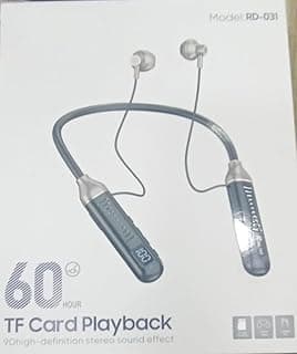 سماعة رقبة رياضية لاسلكية Redline RD-031، شاشة رقمية، تشغيل كارت TF، بطارية 60 ساعة، صوت ستيريو عالي الجودة