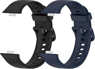 طقم 2 حزام رياضي سيليكون بديل لساعة هواوي Fit 5/5 Pro (2026) - (أزرق)(أسود)