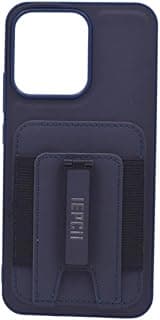 Leather Back Cover with Pocket & Stand for Oppo Reno 14F - Purple
