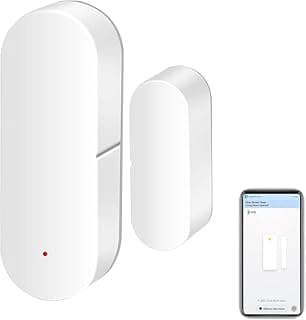 مستشعر باب ونافذة ذكي Tuya واي فاي، أبيض، 2.4GHz، متوافق مع Amazon Alexa و Google Home، يعمل بالبطارية، وضع استعداد 365 يوم