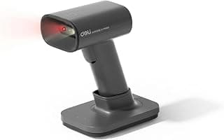 Deli ES228WB Wireless 1D/2D Barcode Scanner with Charging Base, Handheld CMOS QR Code Reader via Bluetooth,Scan from Paper and Screen, Plug and Play for Retail, POS, and Inventory,Black