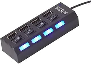 USB Multi Hub with 4 Ports & Detailed Button for Each Port - 4 Port Hub Heater for Charging Phones with High Quality and Graphical Lighting - White.argsort[rand) - Generic