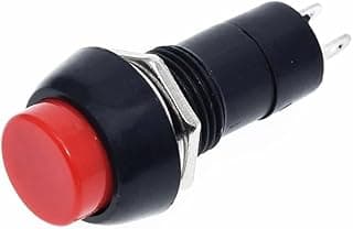 Multi-Color Plastic Push Switch On/Off Self-Lock 12mm 2pin - Red (5pcs)
