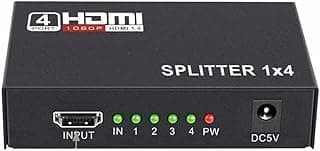 Keendex KX 3063 Hdmi Splitter 1x4 Supports Full HD1080P 4K and 3D - Black