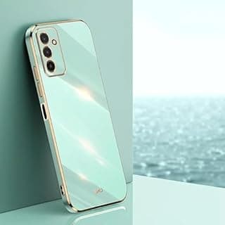 Topme Silicone Case for Samsung Galaxy A26 5G / Samsung Galaxy A26 (4G) (6.7 Inches), Gold Edge Style Mobile Phone Case, (Mint Green)