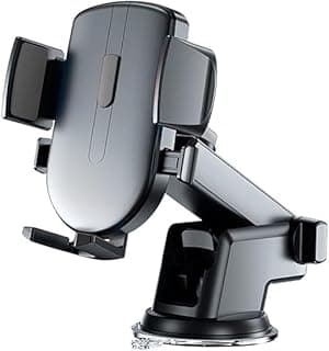 Car Phone Holder - Mountable to Dashboard and Glass - with Suction Cup and Suction Device - with 360° Rotation - High Stability Without Vibration - Compatible with All Phones